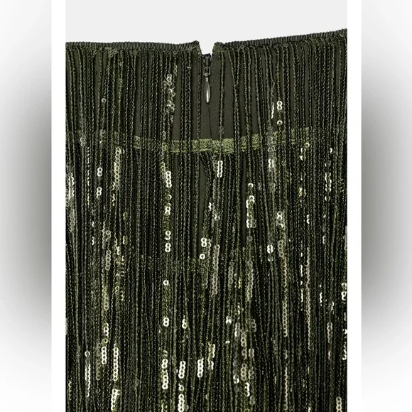Zara ZW COLLECTION LIMITED EDITION FRINGED SEQUIN SKIRT - Picture 6 of 11